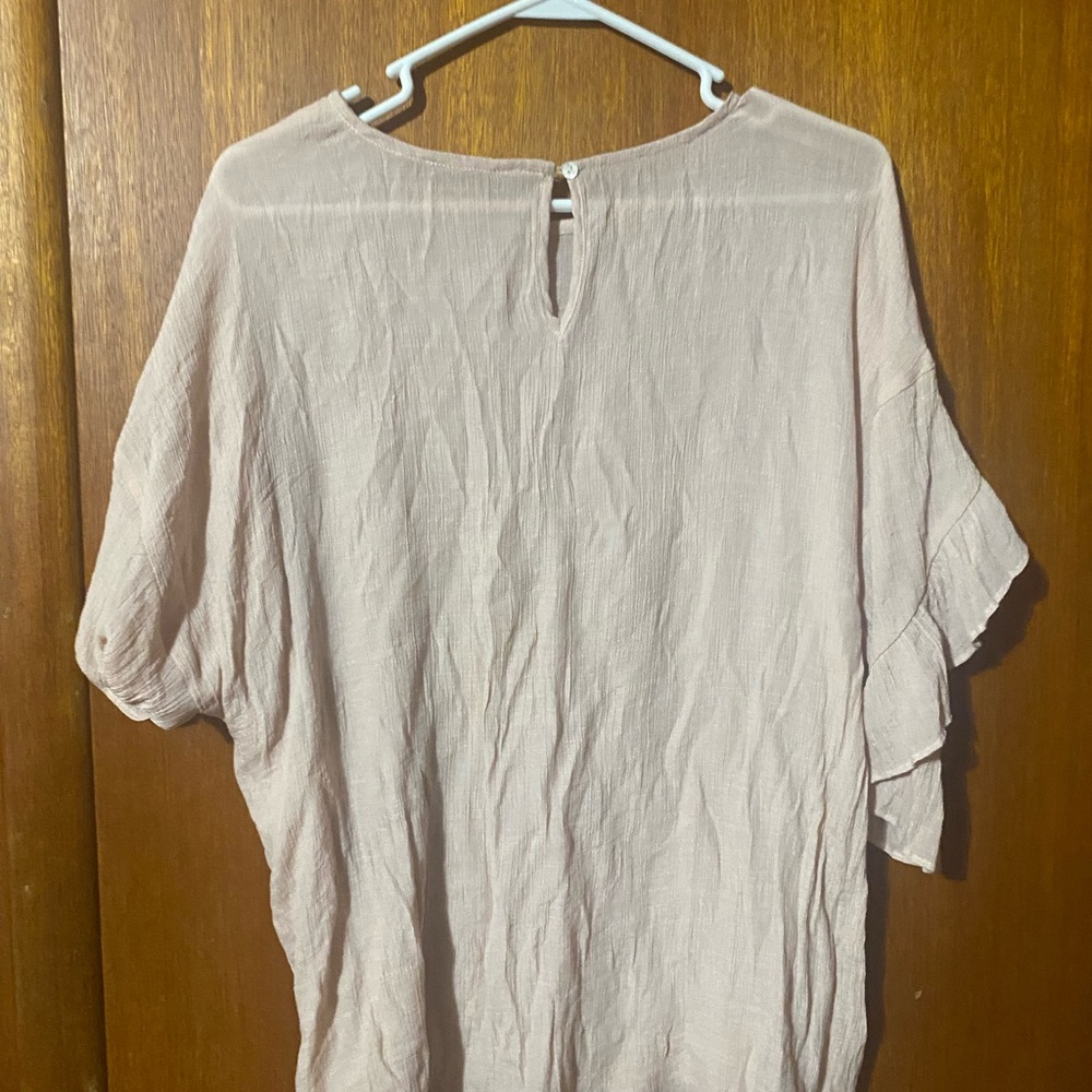 Doe & Rae Light Pink Ruffle Sleeve Top - Picture 3 of 4